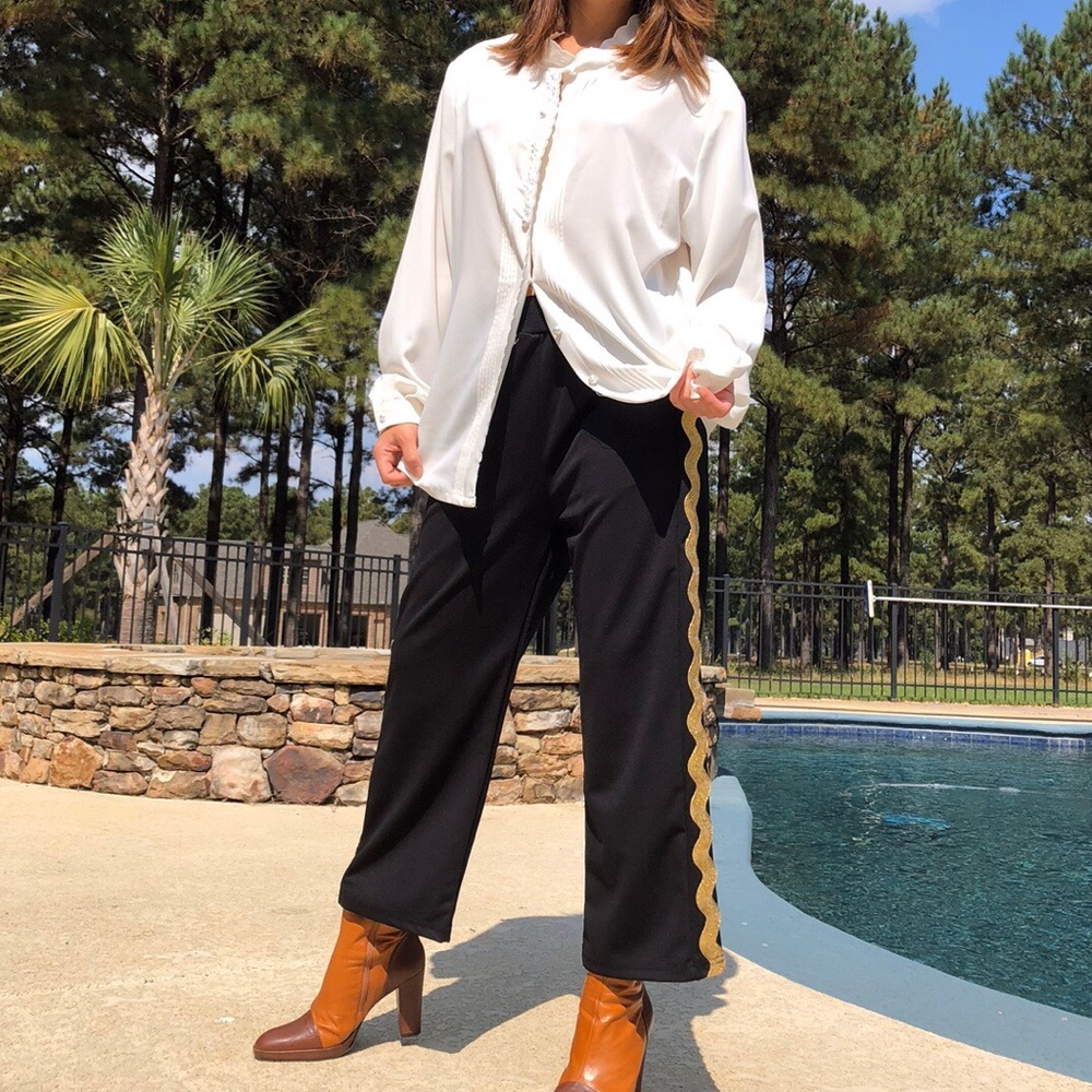 HANDMADE BLACK GOLD TROUSER